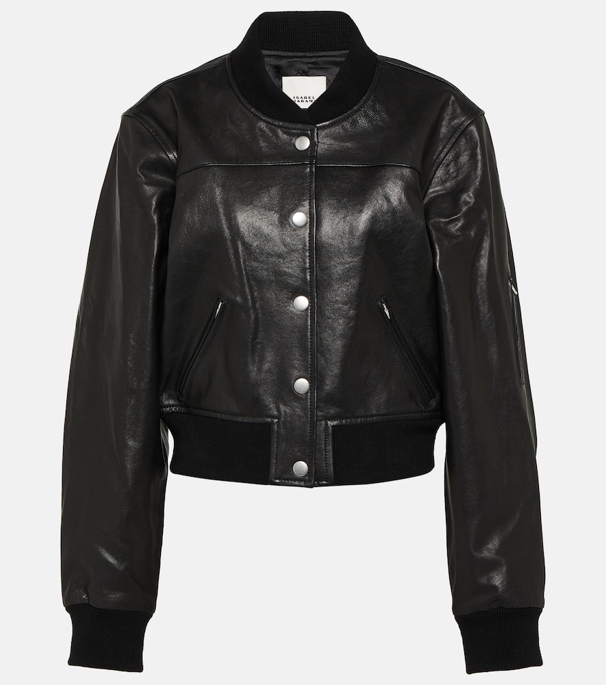 Isabel Marant Bomberjacke Adriel aus Leder, Damen, L Schwarz