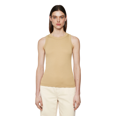 DRYKORN OLINA Tanktop mit Rundhals in reiner Baumwolle braun XS