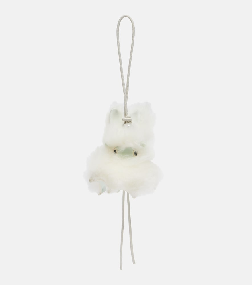 Loewe Taschenanhänger Bunny aus Shearling, Damen, Eine Größe Weiß