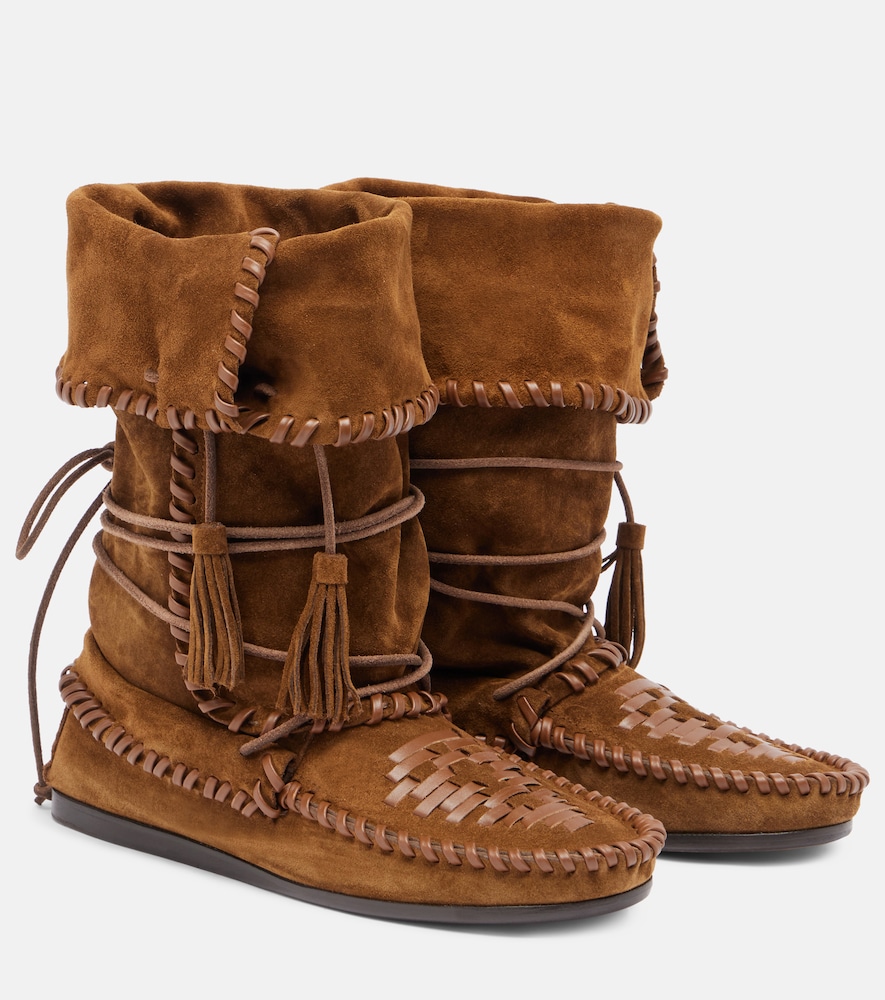 Isabel Marant Ankle Boots Winki aus Veloursleder, Damen, EU 41 Braun