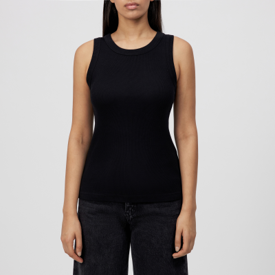 DRYKORN OLINA Tanktop mit Rundhals in reiner Baumwolle schwarz XS