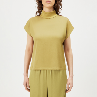 DRYKORN ALARIA-1 Shirt-Bluse mit Stehkragen in Satin braun 1