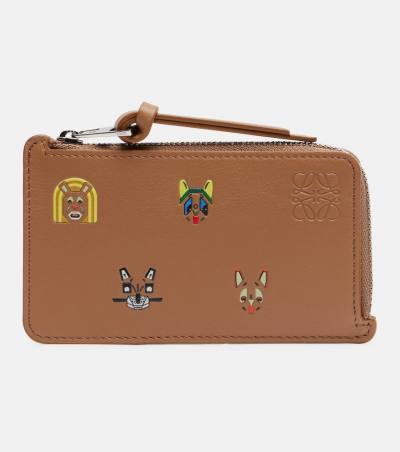 Loewe X Louis Wain Kartenetui Cats aus Leder, Damen, Eine Größe Braun
