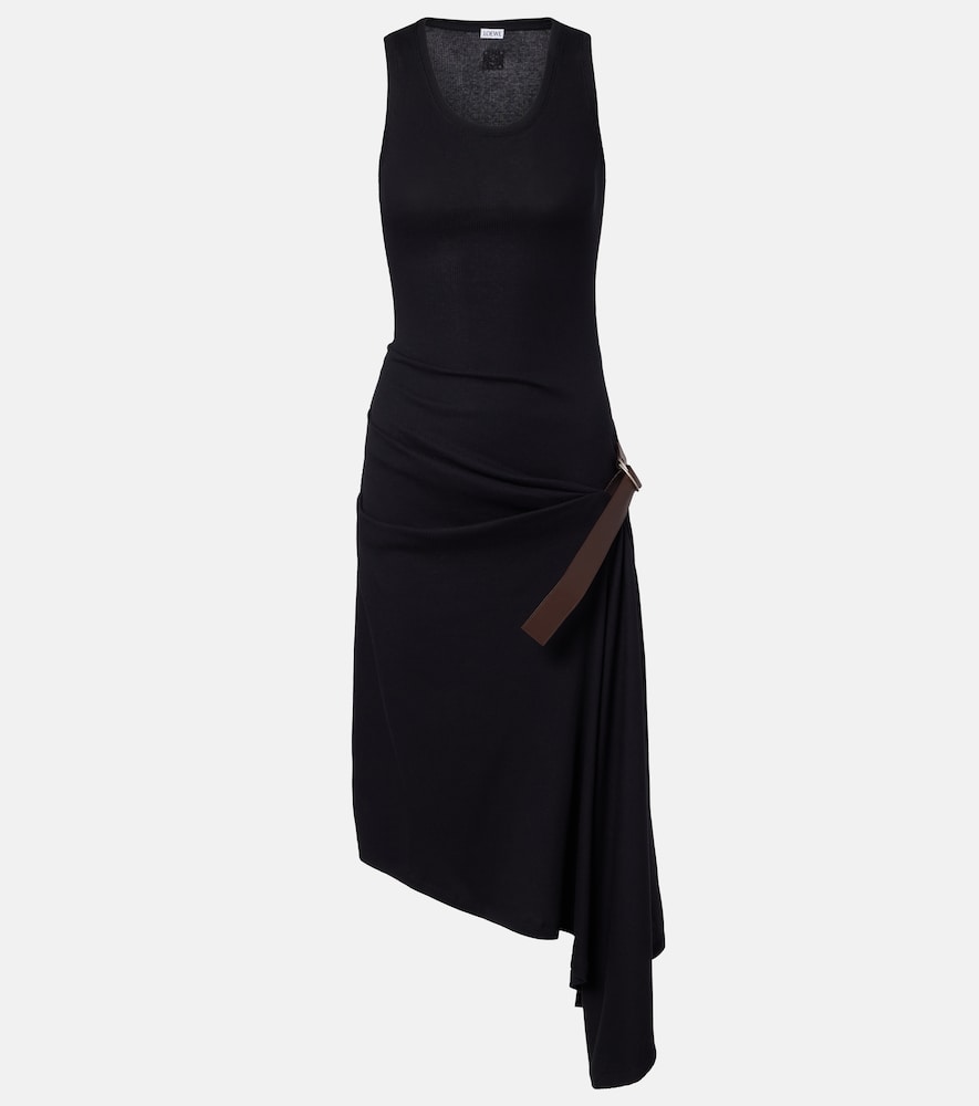 Loewe Midikleid aus Rippstrick, Damen, XS Schwarz