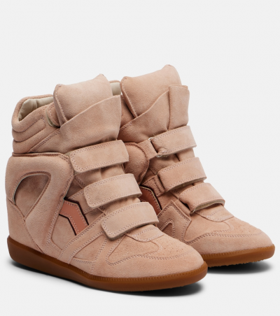 Isabel Marant High-Top Sneakers Bekett aus Veloursleder, Damen, EU 35 Beige
