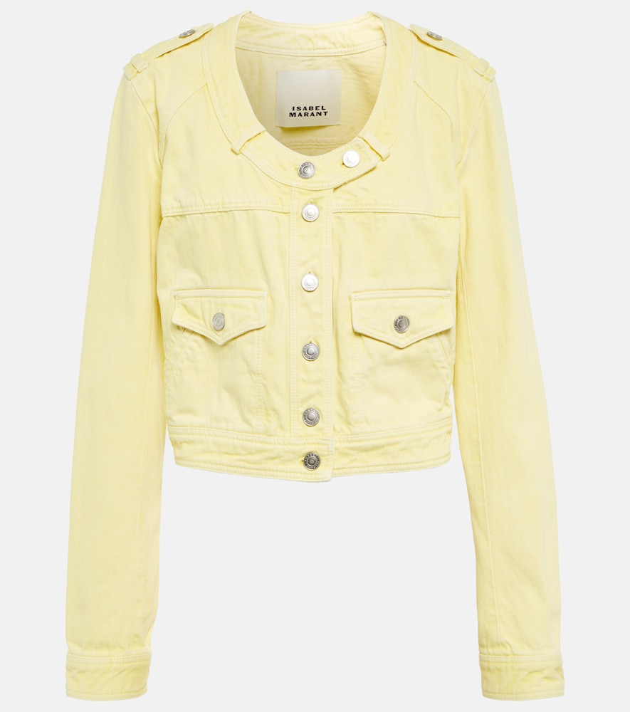 Isabel Marant Cropped-Jeansjacke Valene, Damen, DE 32 Gelb