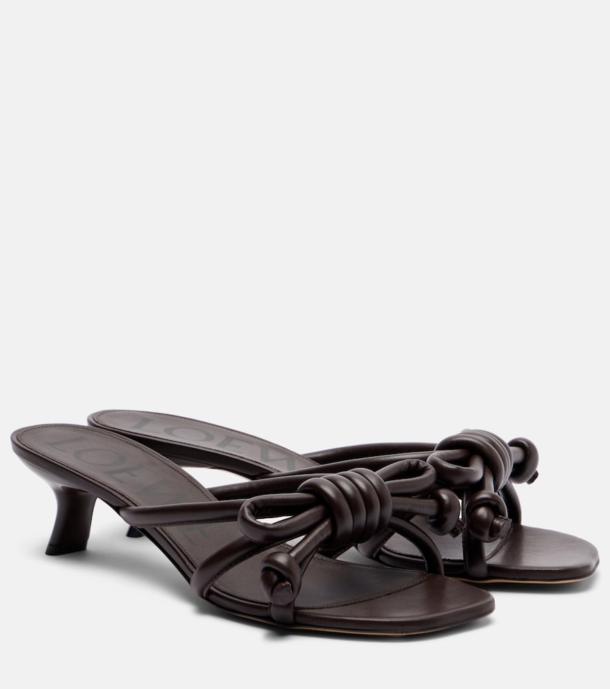 Loewe Pantoletten Flamenco 45 aus Leder, Damen, EU 39 Braun
