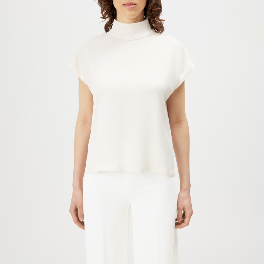 DRYKORN ALARIA-1 Shirt-Bluse mit Stehkragen in Satin off_weiß 3