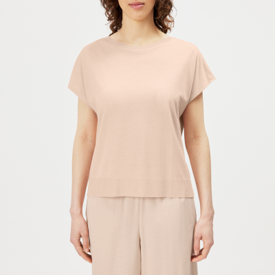 DRYKORN VANOPE T-Shirt in Lyocell-Baumwoll-Mix in Feinstrickoptik orange XS