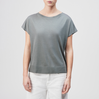 DRYKORN VANOPE T-Shirt in Lyocell-Baumwoll-Mix in Feinstrickoptik grün XS