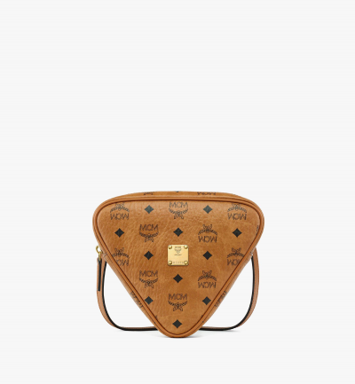 MCM Aren Tamburin-Pouch in Visetos Damen COGNAC