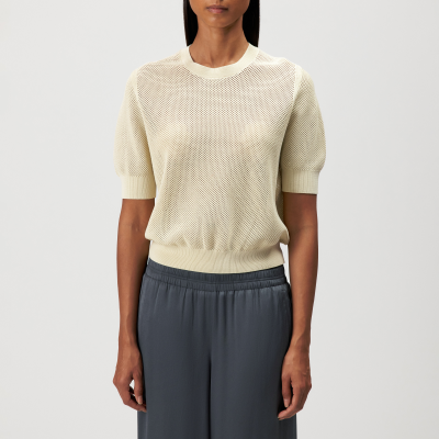DRYKORN SANIDY Strick T-Shirt in Relaxed Fit Cropped-Länge gelb XS