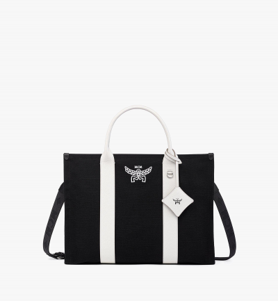 MCM Aren Stofftragetasche Damen Schwarz