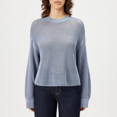 DRYKORN MALESE Verkürzter Pullover in Baumwoll-Mix blau XS