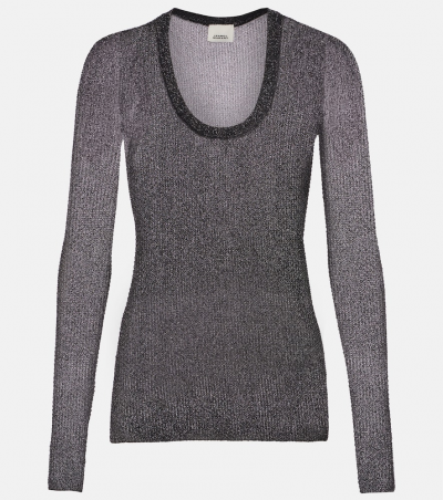 Isabel Marant Top Thalia aus Lamé, Damen, DE 42 Schwarz