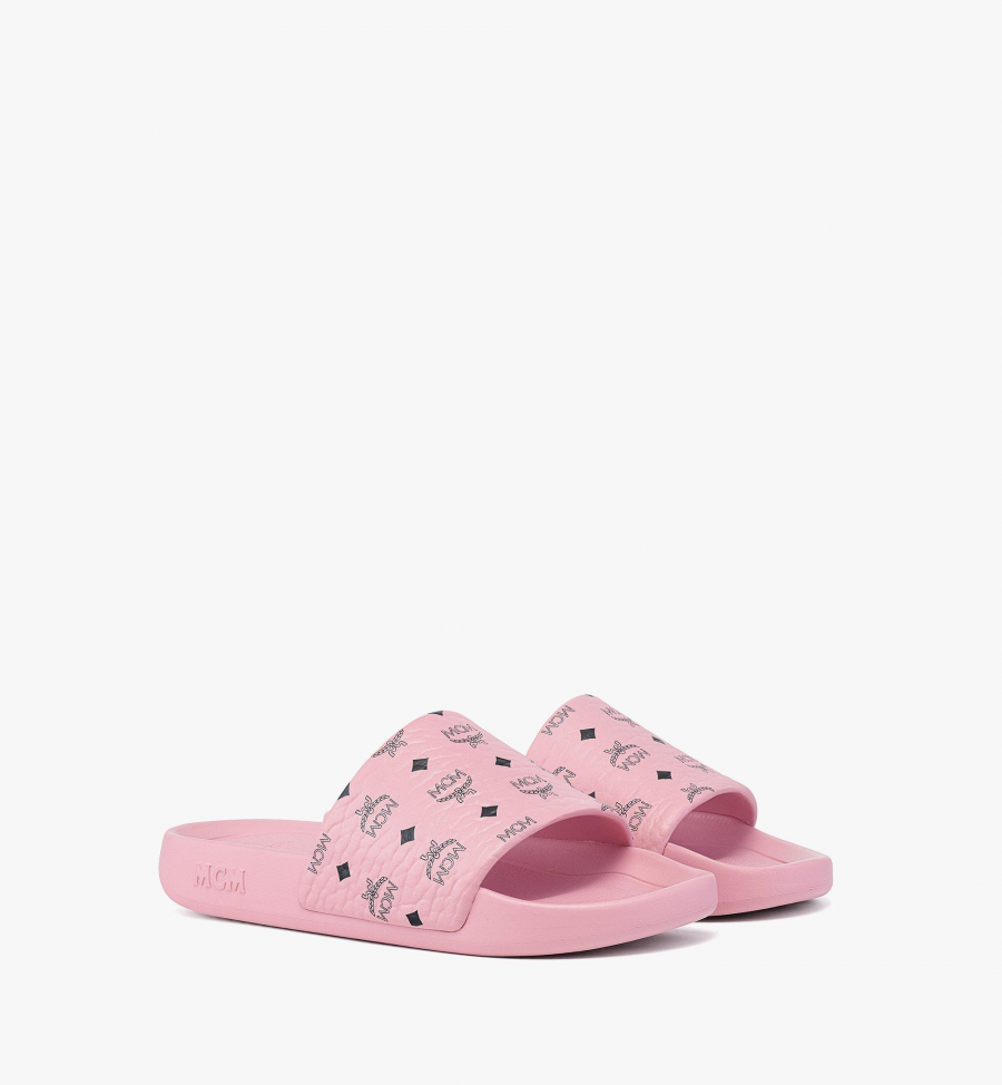 MCM Slides mit Monogramm-Print Damen SOFT PINK