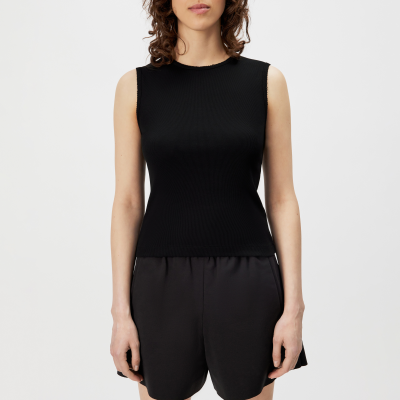 DRYKORN FARIDA Slim Fit Top in reiner Baumwolle und Stickerei Details schwarz XS