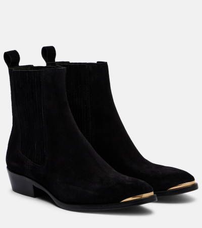 Isabel Marant Ankle Boots Delano 35 aus Veloursleder, Damen, EU 36 Schwarz