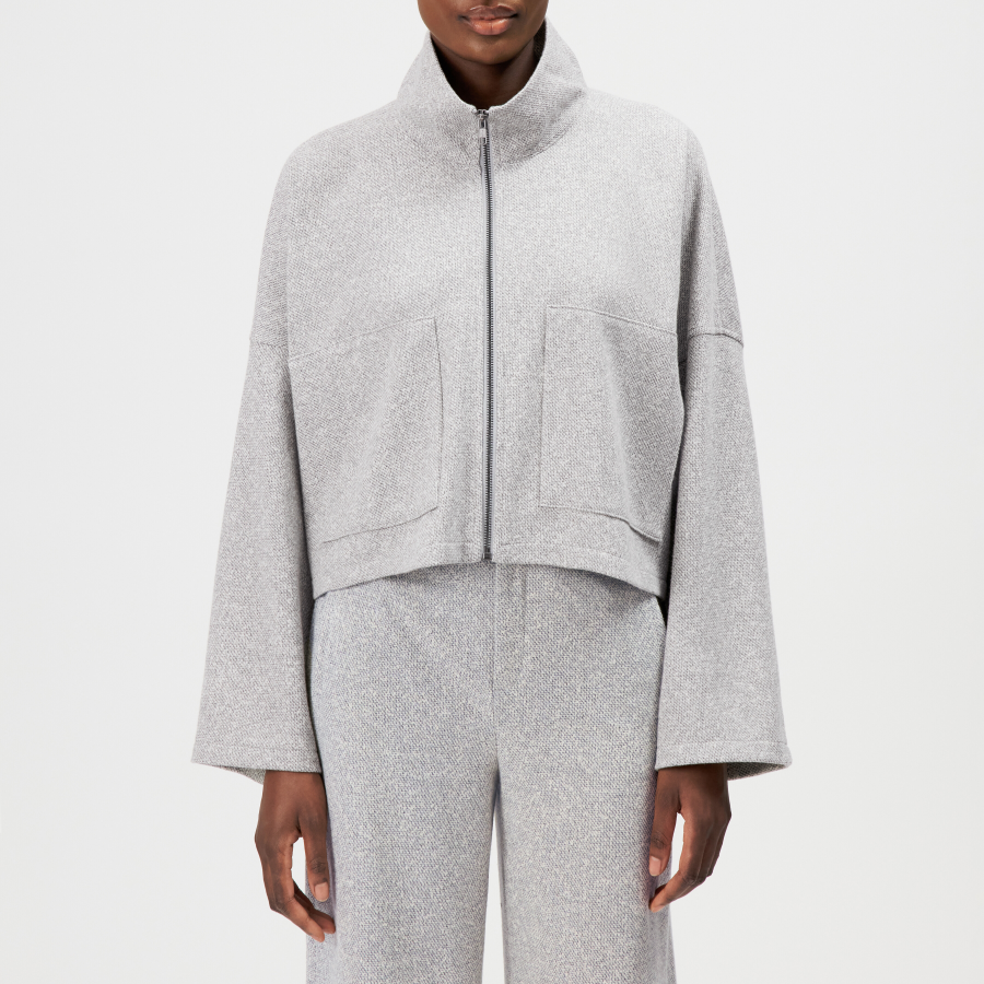 DRYKORN ELSTOW-1 Oversized Jacke in Viskose-Baumwoll-Mix grau 1