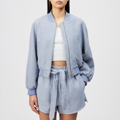 DRYKORN MARHAM Blousonjacke in Leinen-Mix blau 2