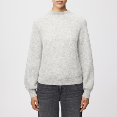 DRYKORN LARELYA Pullover mit Ballonärmeln in luxuriösem Suri Alpaka-Mix grau XS