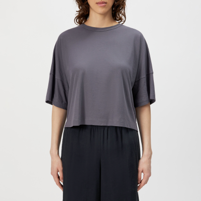 DRYKORN KUSIA Lässiges T-Shirt in Baumwoll-Crepe grau XS