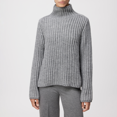 DRYKORN VARISA Rollkragenpullover in Woll-Alpakamix grau XS