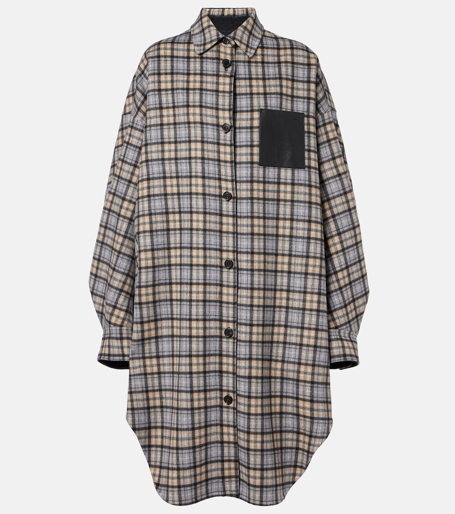 Loewe Wendbarer Mantel aus Wolle und Kaschmir, Damen, S Grau
