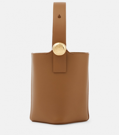 Loewe Bucket Bag Pebble Mini aus Leder, Damen, Eine Größe Braun