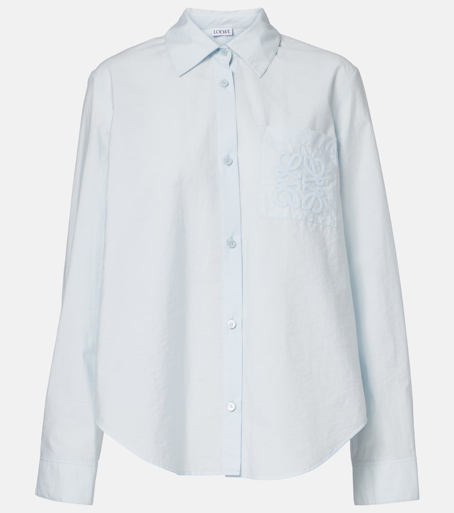 Loewe Paula's Ibiza Hemd Anagram aus Popeline, Damen, M Blau