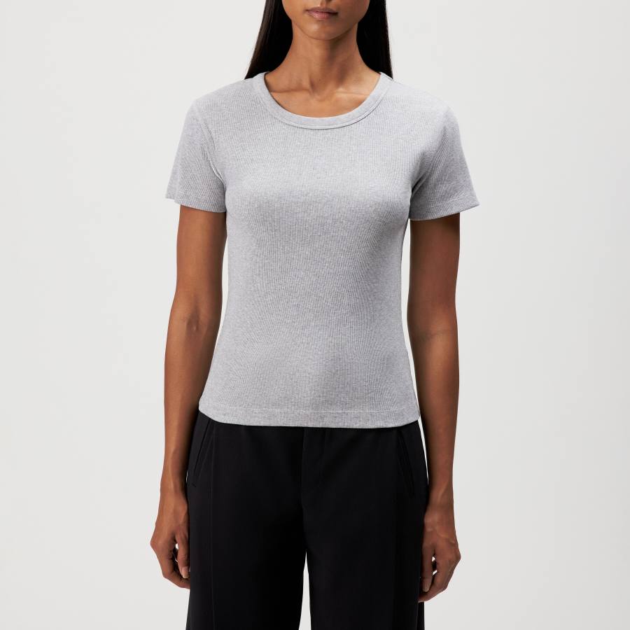 DRYKORN KOALE Schmales T-Shirt in reiner Baumwolle grau L
