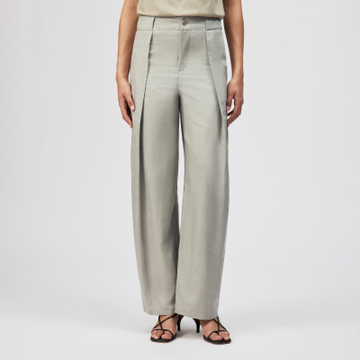 DRYKORN THREW Tailored Pants mit Bundfalte aus Hanf-Baumwolle-Mix grün 25x34