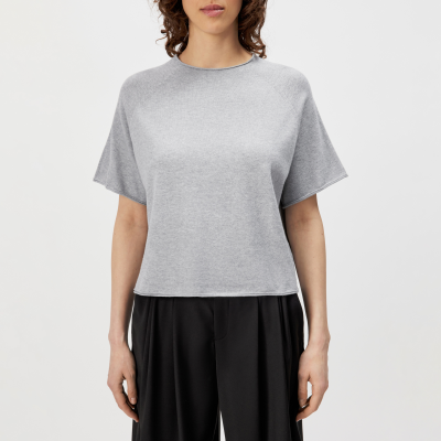 DRYKORN MOENY Oversized Strick-T-Shirt in Baumwolle-Kaschmir-Mix grau XS
