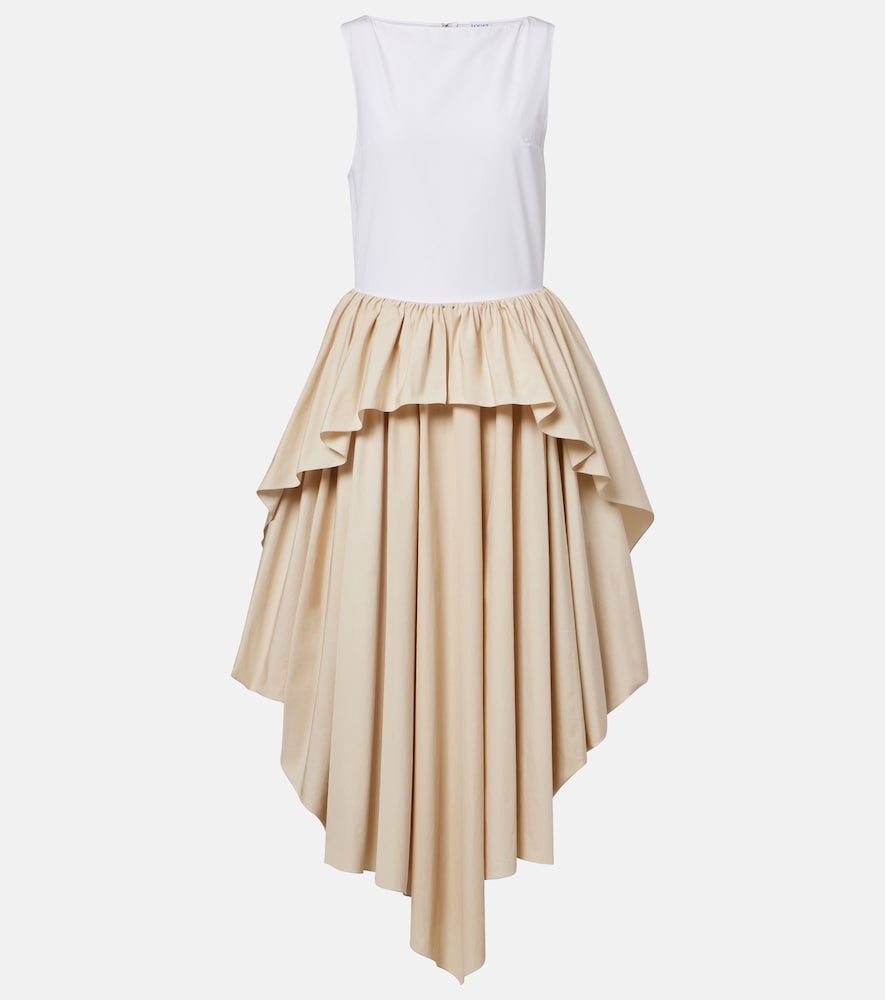 Loewe Paula's Ibiza Midikleid aus Baumwollpopeline, Damen, XXS Weiß