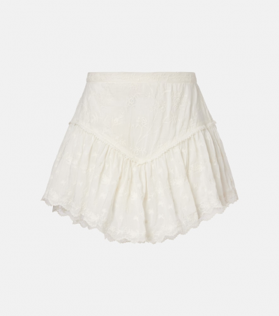 Isabel Marant Bestickte Shorts Zoelia aus Baumwolle und Seide, Damen, DE 32 Weiß