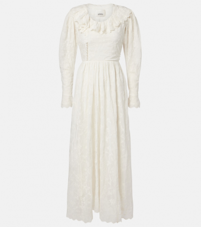 Isabel Marant Maxikleid Zoen aus Baumwolle und Seide, Damen, DE 32 Weiß