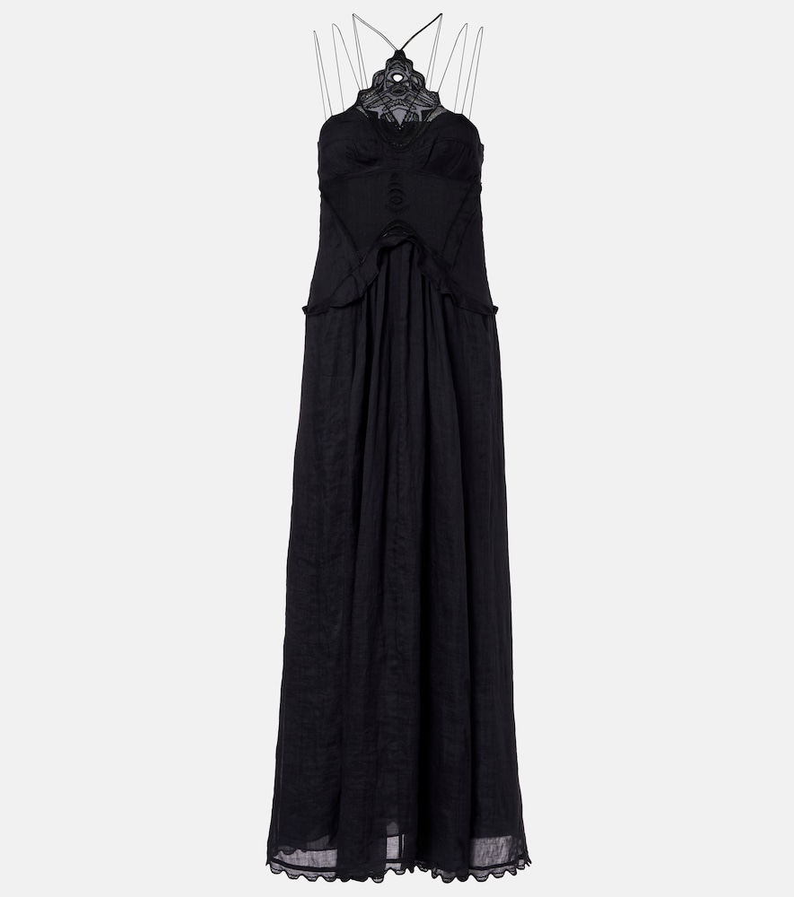 Isabel Marant Maxikleid Lindy mit Spitze, Damen, DE 32 Schwarz
