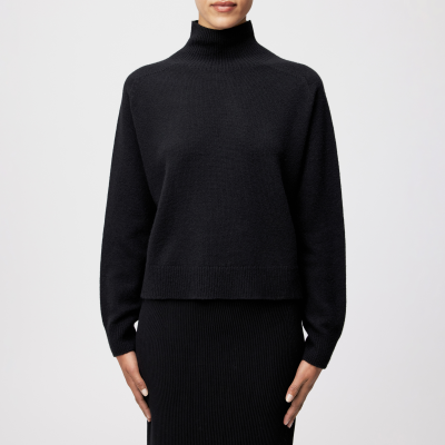 DRYKORN LYZIMA Rollkragenpullover in reiner Schurwolle schwarz XS