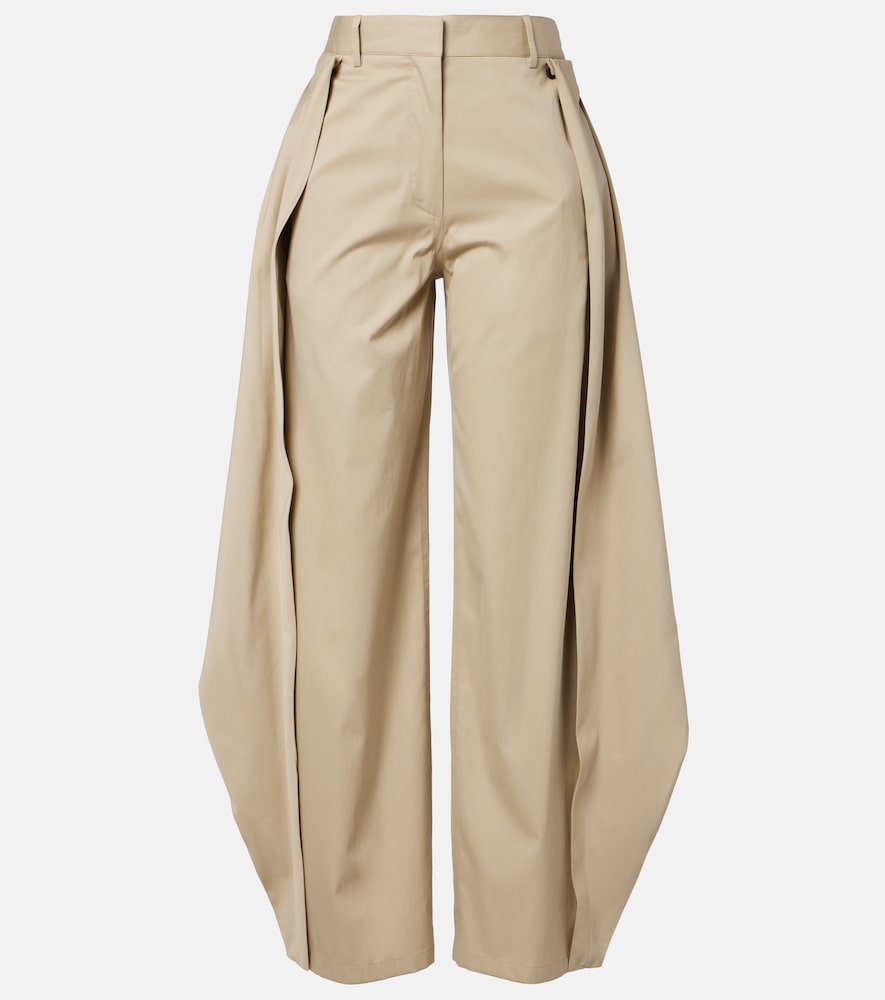 Loewe Weite Hose aus Baumwolle und Seide, Damen, XXS Beige