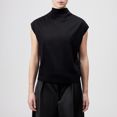 DRYKORN SOLEMNO T-Shirt mit Wasserfallausschnitt in Lyocell-Mix schwarz XS