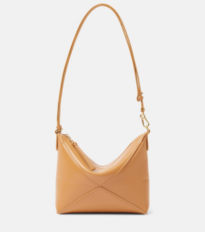 Loewe Schultertasche Puzzle Fold aus Leder, Damen, Eine Größe Braun