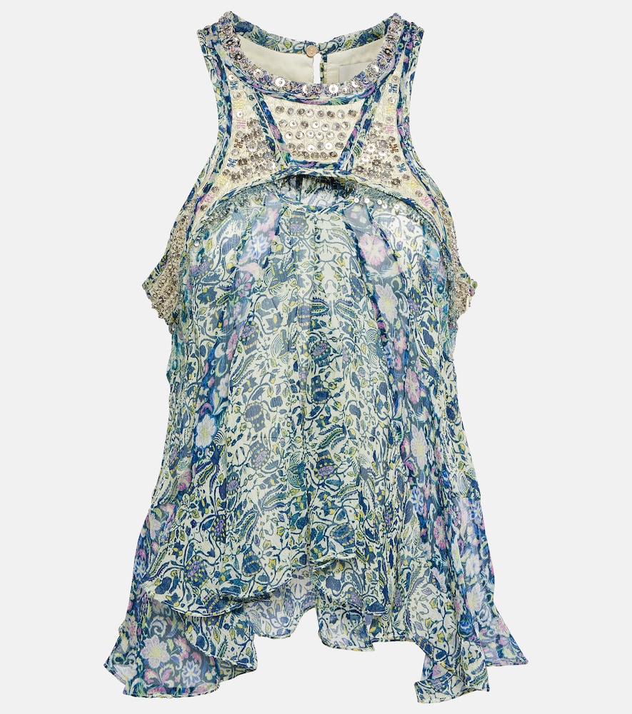 Isabel Marant Bedrucktes Top Onyle aus Seidenchiffon, Damen, DE 40 Multicolor