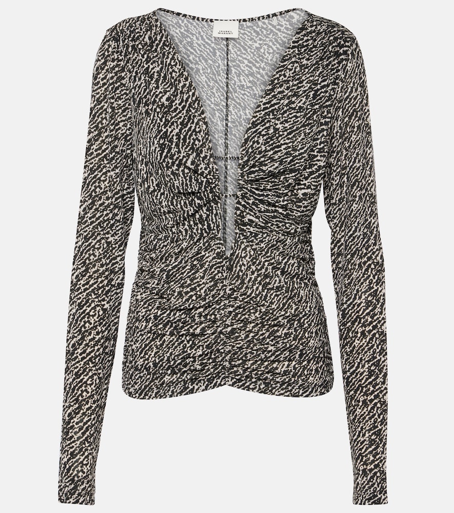 Isabel Marant Bedrucktes Top Laura aus Jersey, Damen, DE 32 Multicolor