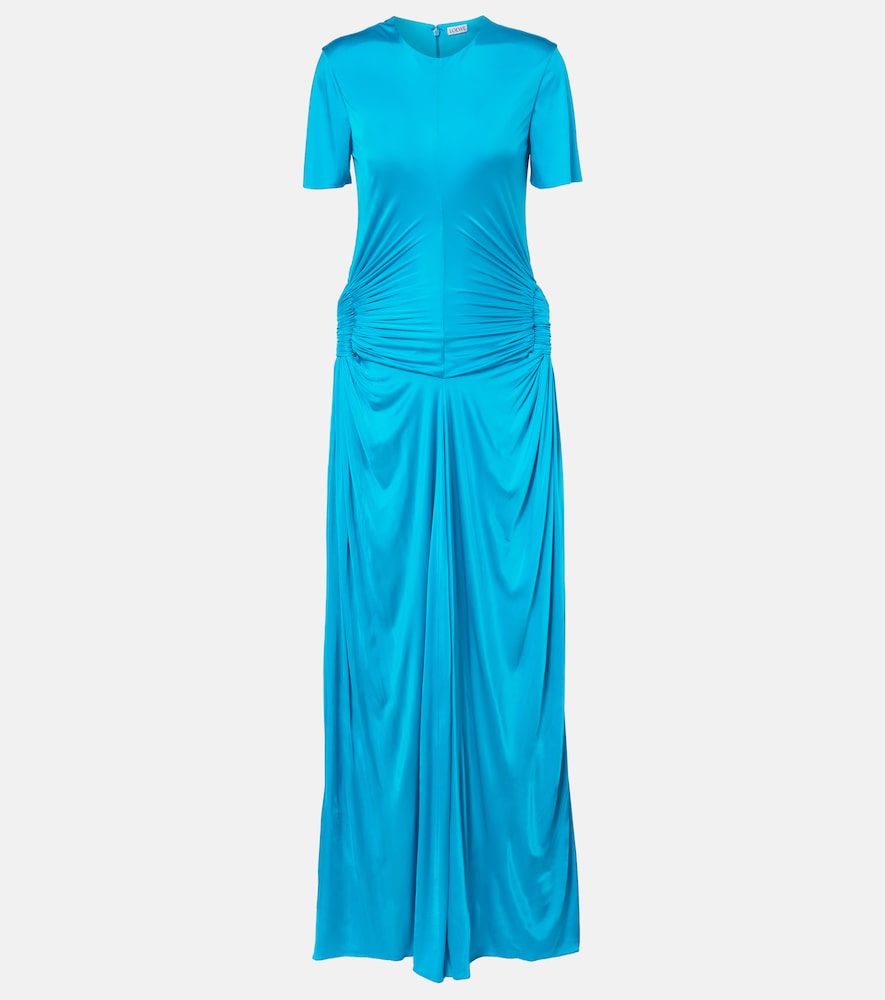 Loewe Maxikleid aus Jersey, Damen, M Blau