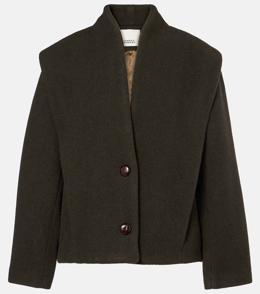 Isabel Marant Collegejacke Dyogo aus einem Wollgemisch, Damen, DE 40 Grün