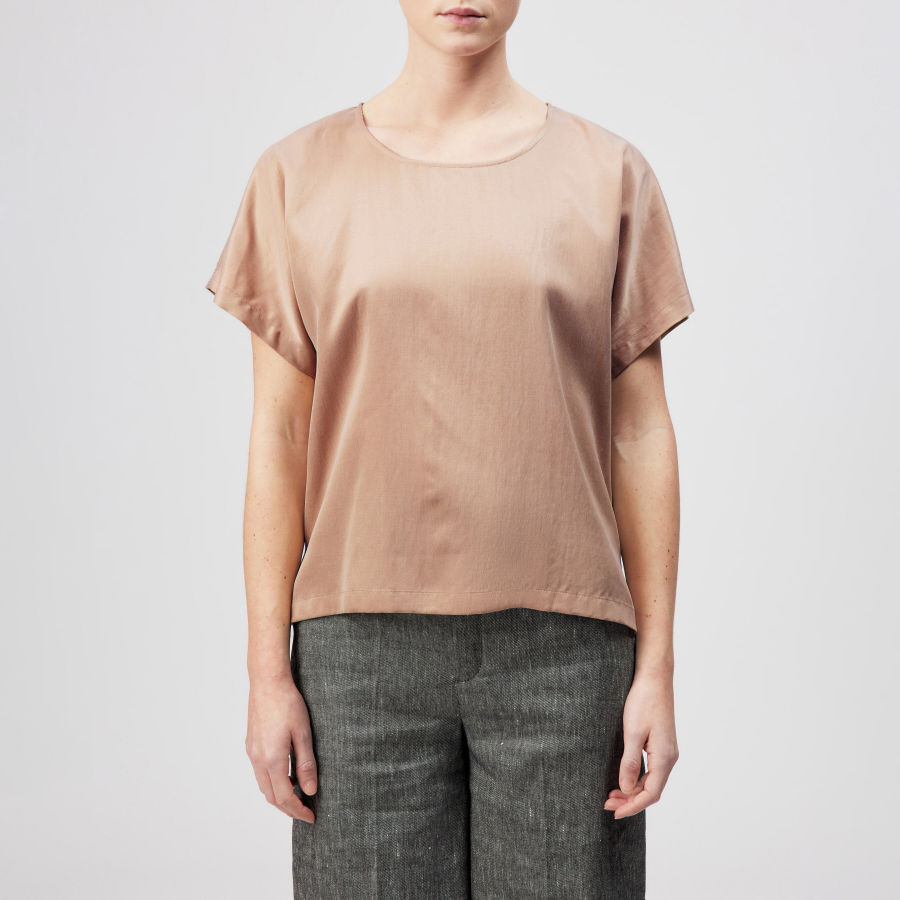 DRYKORN CORAMY Lässige Shirt-Bluse in Cupro-Baumwoll Mix orange 1