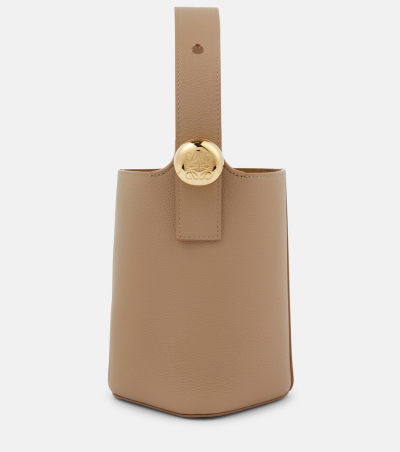 Loewe Bucket Bag Pebble Mini aus Leder, Damen, Eine Größe Beige