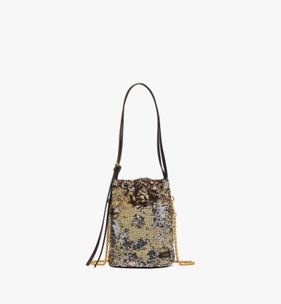 MCM Himmel Kordelzugtasche mit Pailletten Damen GOLD