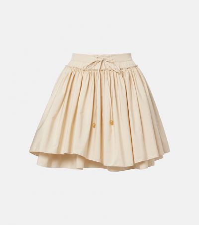 Loewe Paula's Ibiza Minirock aus Baumwollpopeline, Damen, XXS Beige