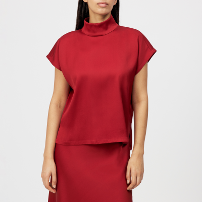 DRYKORN ALARIA-1 Shirt-Bluse mit Stehkragen in Satin rot 5